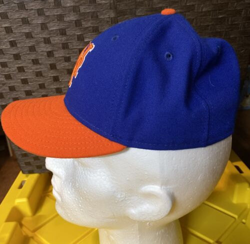 New York Mets New Era 59Fifty Fitted 7 1/8 Hat Cap MLB Baseball Blue Orange