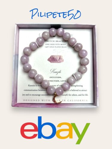 LUNA NORTE KUNZITE STRETCH BRACELET~Intuition, Connection, Love~LAVENDER SHADES!