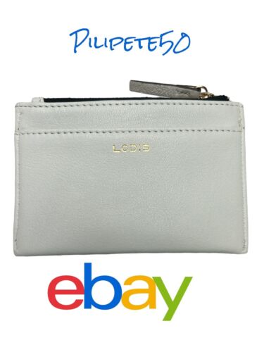 LODIS Coin Purse Bifold Card Wallet WHITE Genuine Leather-ABSOLUTELY BEAUTIFUL!