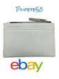 LODIS Coin Purse Bifold Card Wallet WHITE Genuine Leather-ABSOLUTELY BEAUTIFUL!