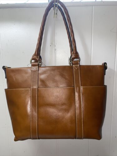 PATRICIA NASH LEATHER TALLORIA TOTE TAN COGNAC P61601  $229 NEW BEAUTIFUL!!!