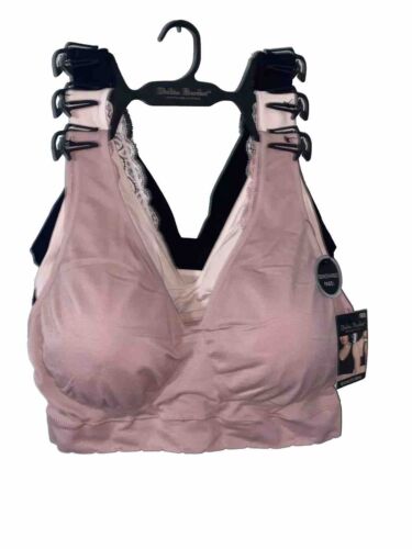 Delta Burke 3-Pack Seamless Bras Size 3X Soft Comfort Lounge Removable Pads