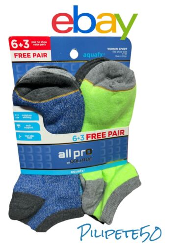 All Pro by GoldToe Women's 9-pair Sport Socks - No Show, Great Colors