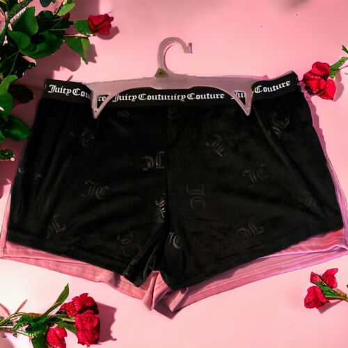 JUICY COUTURE MULTICOLOR  VELOUR RHINSTONES LOGO~JC1751~SLEEP SHORTS ALL SIZES