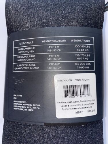 JONES NEW YORK Black Footed Tights 100% Nylon M/L  GREAT PRICE!