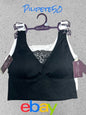 GLORIA VANDERBILT Set of 2 Black / White Longline Comfort SPORT BRA~2X~FEMININE!