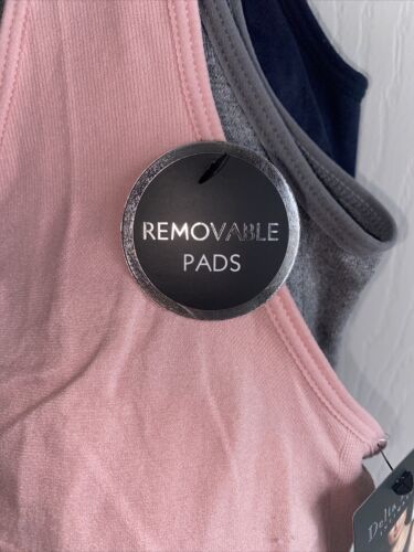 Delta Burke 3-Pack Seamless Bras Sze. 2X Soft Comfort~Multicolor Remov. Pads