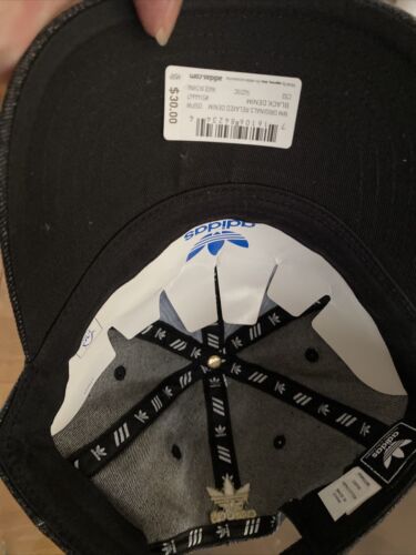 ADIDAS Cap Women’s Black Denim GOLD SHIMMER Logo  Brand New!