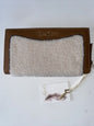 Jessica Simpson Vienna Bifold Wristlet Wallet Shearling Sherpa Almond Brown