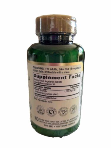 Organic  Chlorella|1000mg|120 Tablets| Blue-Green Algae| By PipingRock| Exp 5/26