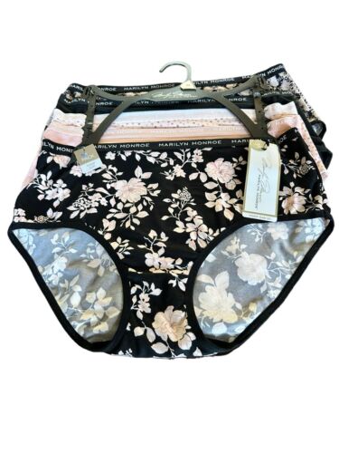 Marilyn Monroe 5pc MM5108~Super Soft~Mid-Rise Panties~L~Multicolor $48-PERFECT!