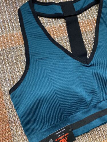 New Balance Medium Impact Sports Bra Style 112016 Tropical Green/Black Size XL