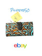 Patricia Nash~Nazari Leather Turquoise & Brown ~ Bi-fold Wallet P419133 ~ UNIQUE