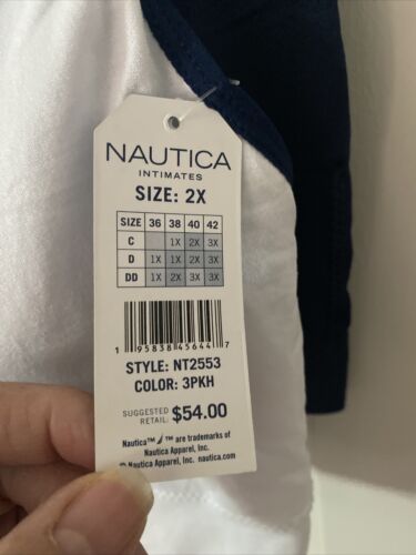 NÁUTICA 3PACK  NT2553 INTIMATE LOUNGE COMFORT BRAS SIZE 2XL RET.  $54 BEAUTIFUL!