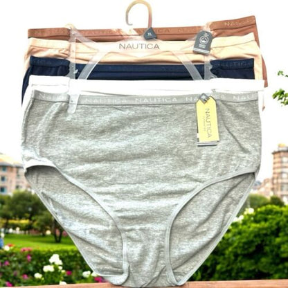 NAUTICA 5-pack~Organic Cotton Women Briefs Sz XL High-Rise Multicolor NT3771