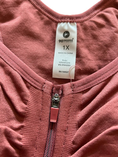 90 Degree By Reflex High Perform Full Support Sport  Bra Plus Size~1X~REAR FIND!