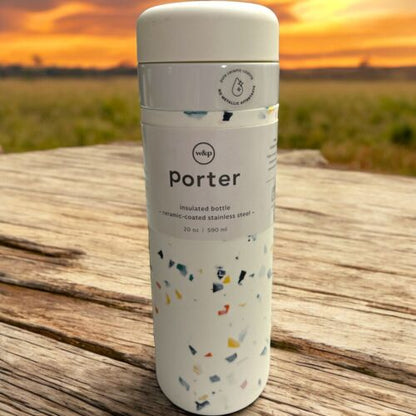 W&P Porter Insulated Bottle 20 oz Cream Terrazzo| Clean Taste Ceramic Coating