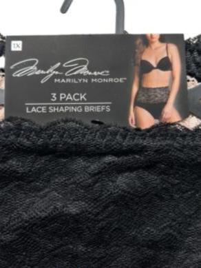 Marilyn Monroe 3pc Lace Shaping Briefs - Double Layer Tummy Panel