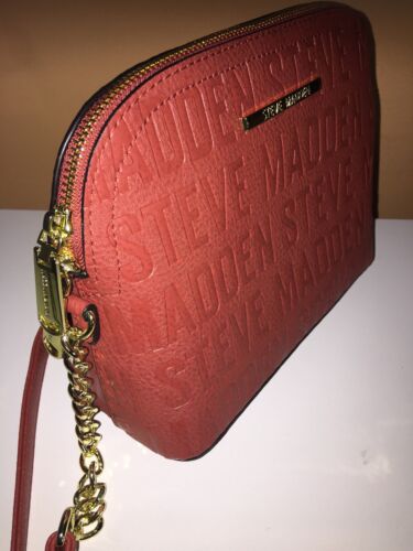 Steve Madden handbag BMaggie Persimmon Dome Stamped Handbag Crossbody New