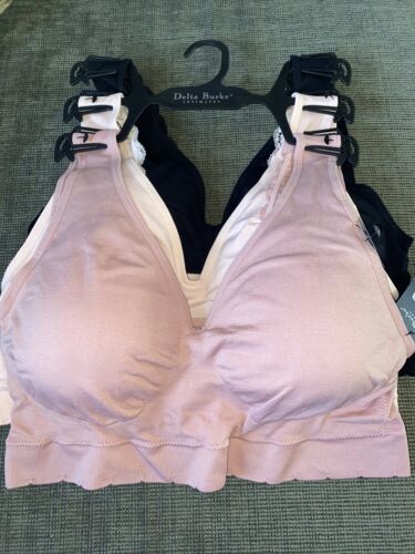 Delta Burke 3-Pack Seamless Bras Size 3X Soft Comfort Lounge Removable Pads