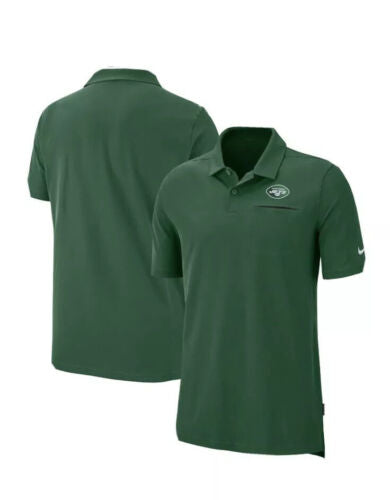 NEW YORK JETS GREEN POLO SIDELINE ELITE PREFORANCE MENS LARGE MSRP $85.00