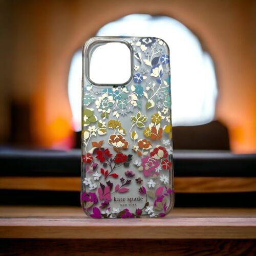Kate Spade Phone Case for iPhone 14 PRO MAX~6.1” Floral W/Gold Foil MagSafe WOW!