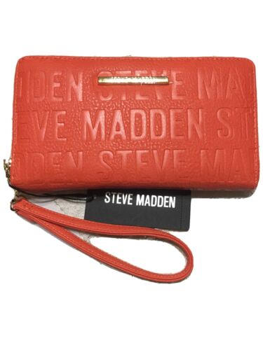 STEVE MADDEN WALLET WRISTLET ORANGE STAMPED LOGO "SO NICE"!!!!