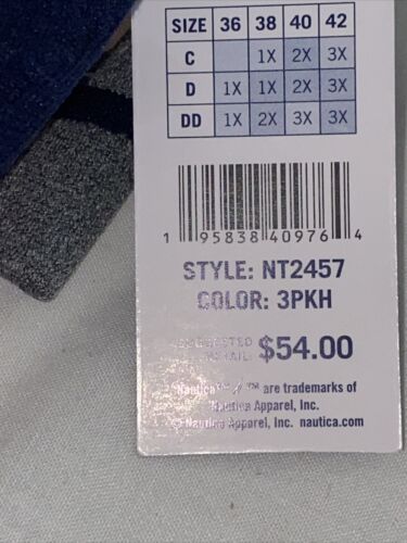 NÁUTICA 3 PACK INTIMATES LOUNGE COMFORT BRAS SIZE 1X RETAIL $54 NT2457 NEW