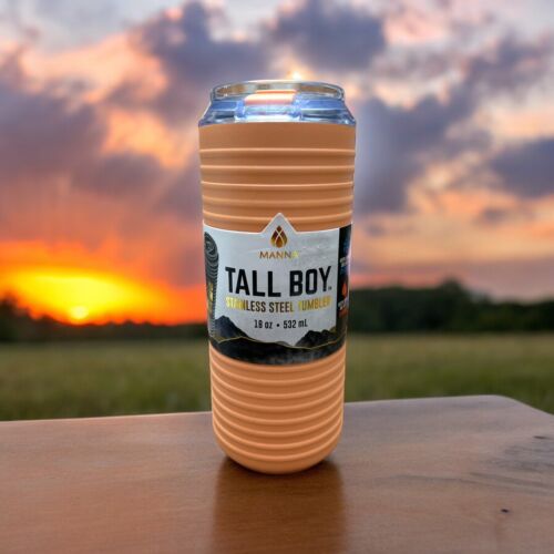 MANNA 18 oz TALL BOY TRAVELER TEXTURE INSULATED STAINLESS STEEL TUMBLER~46281