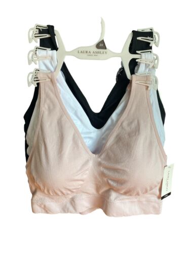Laura Ashley 3 pck~Lace Strap Comfort Bra Set~LS5243 plus 2X Pink/Black MSRP $44