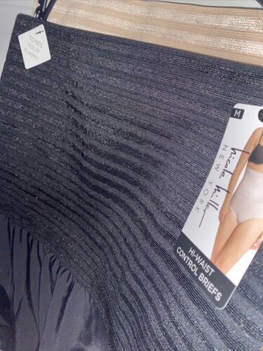 NICOLE MILLER~2 Pk~Hi-Waist Control Brief ~Style NM7616~TONES YOUR TUMMY~Medium