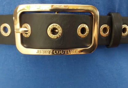 JUICY COUTURE BELT BLACK WITH GOLD BUCKLE AND GOLDEN EYELETS NICE!!!!