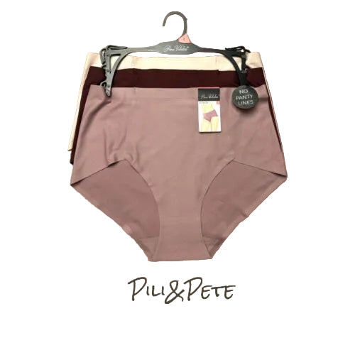 A pair of Prima Valentina high-cut multicolor panties displayed on a grey background, with the brand name visible on the tag.