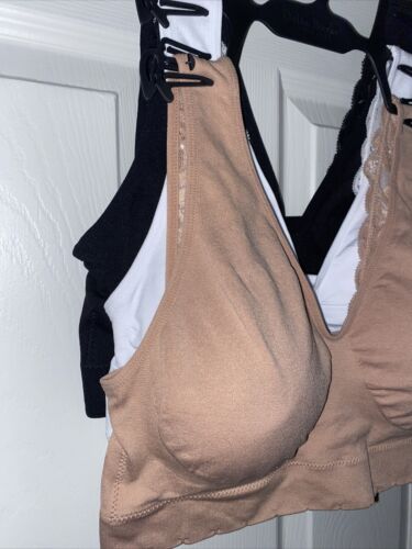 Delta Burke 3-Pack Seamless Bras Size 2X Soft Comfort Lounge Removable Pads