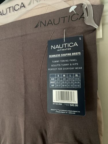 NAUTICA INTIMATES NT7164 3PKD MF SEAMLESS SHAPING BRIEF PANTIES GREAT FIT! LARGE