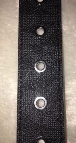 MICHAEL KORS BELT BLACK MK LOGO SILVER BUCKLE SILVER EYELETS MSRP $58