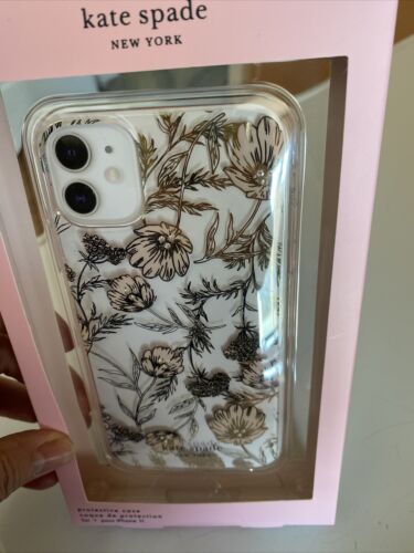 Kate Spade Pink Flowers With Rhinestones Clear iPhone 11 Pro case NEW