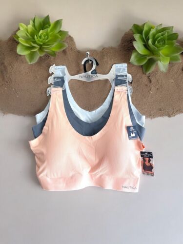 NAUTICA 3 PACK LASER CUT BRAS~ INTIMATES LOUNGE ALL SIZES~NT6265~BEAUTIFUL!