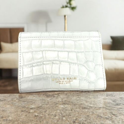 DYLAN KAIN~The Helena Wallet~Love Studio MLB+NYC~Powder Blue/Light Gold~DKSLG150
