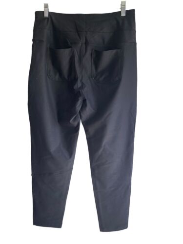 Avalanche Women Combo Stretch Woven Front Knit Slim Fit Pant with Pockets LARGE