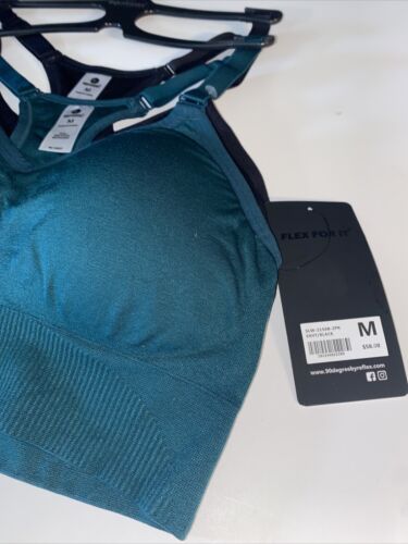 90 Degree By Reflex High Performance~Sport Bra~Green & Black Set of 2~Sze MEDIUM