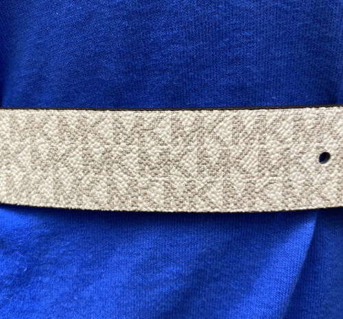 MICHAEL KORS BELT REVERSIBLE MK LOGO VIOLET TO WHITE GOLD BUCKLE WOW!!