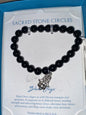 Sacred Stone Circles Onyx Bracelet W/ Kabbalah Symbol Silver-Tone RARE  FIND