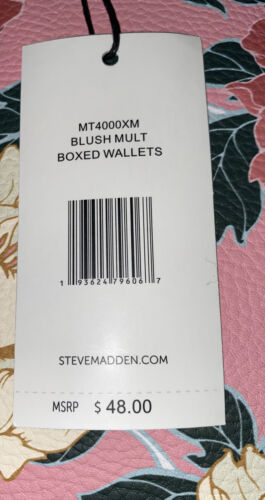 Steve Madden Wallet Wristlet Blush Floral Gold Zipper
