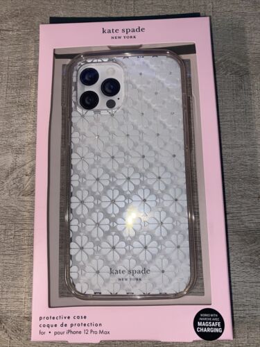 Kate Spade New York Protective Case iPhone 12 Pro Max Clover - Rhinestones White