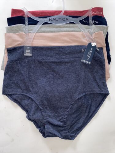 NAUTICA INTIMATES NT3042~5PK~L~ SUPER SOFT HIGH WAIST BRIEF PANTIES~GREAT FIT!