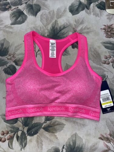 Reebok Sport Seamless Neon Knock￼ Out Pink￼ Bra  LARGE Retail $40 NEW