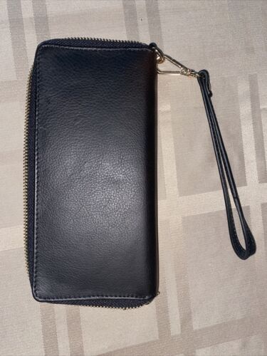 LODIS Red RFID Card Case Window ID~ Red & Black Ombre~ Leather Wallet~ UNIQUE!