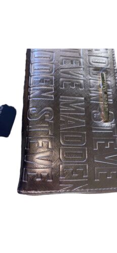 STEVE MADDEN WALLET WRISTLET METALIC ROSE GOLD STAMPED LOGO ~VERY CLASSY!!