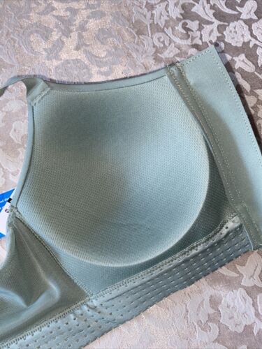LAYER 8 MAXIMUM SUPPORT SIZE Small Sport Bra MULTI-Green Fitted Front Zipper-NEW